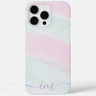 Modern Pastel Abstract Design Initials & Name iPhone 16 Pro Max Case