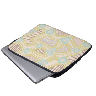 Modern Pastel Abstract Geometric Pattern Laptop Sleeve
