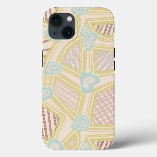 Modern Pastel Abstract Geometric  Phone Case (Back)