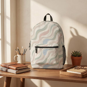 Modern Pastel Abstract Waves Backpack