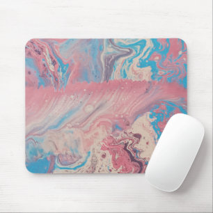 Modern Pastel Acrylic Pour Art ,Pink, Cyan & Lave Mouse Pad