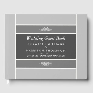 Modern Pastel Block - Siver Gray - Wedding Guest Book