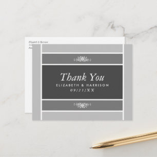 Modern Pastel Block - Siver Grey - Thank You Postcard