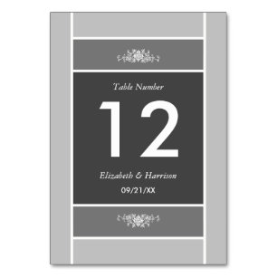 Modern Pastel Block - Siver Grey - Wedding Table Number