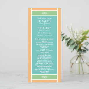 Modern Pastel Block - Tropical Colors - Wedding Programme
