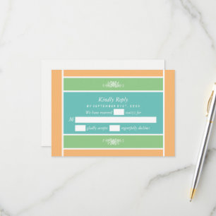 Modern Pastel Block - Tropical Colours - Wedding RSVP Card