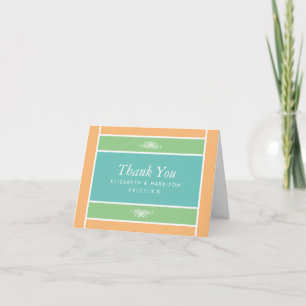 Modern Pastel Block - Tropical Colours - Wedding Thank You Card