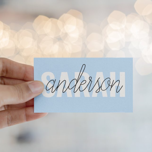 Modern Pastel Blue Beauty Personalised You Name Business Card (Creator Uploaded)