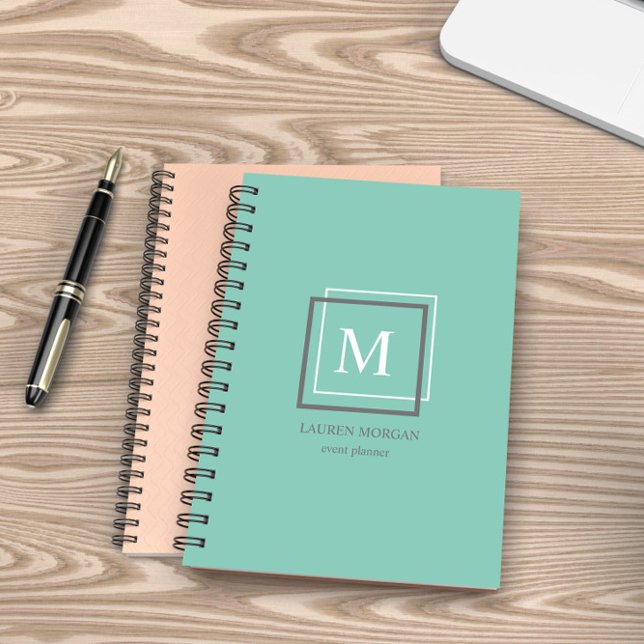 Modern Pastel Blue Monogram Personalised Planner (Creator Uploaded)