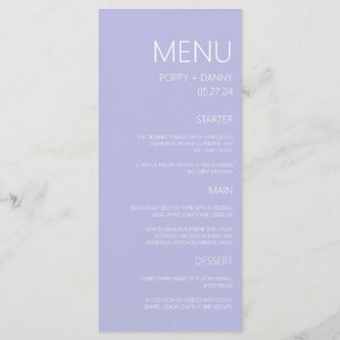 Modern Pastel Blue Wedding Dinner Menu