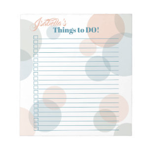 Modern Pastel Bubbles Bride's Things to Do List Notepad