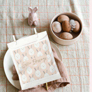 Modern Pastel Bunny Egg Pattern   Easter Blessings Favour Bags