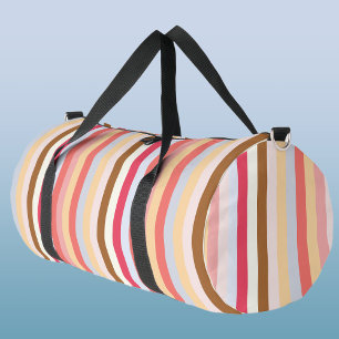Modern Pastel Candy Stripe Duffle Bag