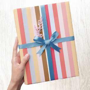 Modern Pastel Candy Stripe Wrapping Paper
