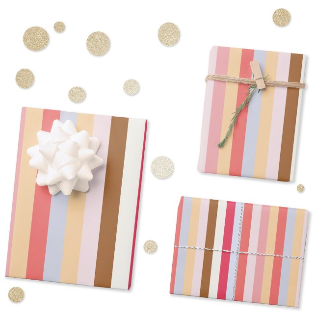 Modern Pastel Candy Stripe Wrapping Paper Sheet (Striped pastel gift wrapping paper sheets)