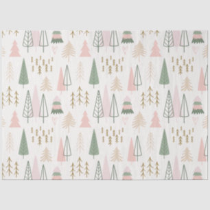 Modern Pastel Christmas Trees Off White Christmas Tissue Paper