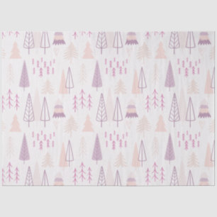 Modern Pastel Christmas Trees Pink Christmas Tissue Paper