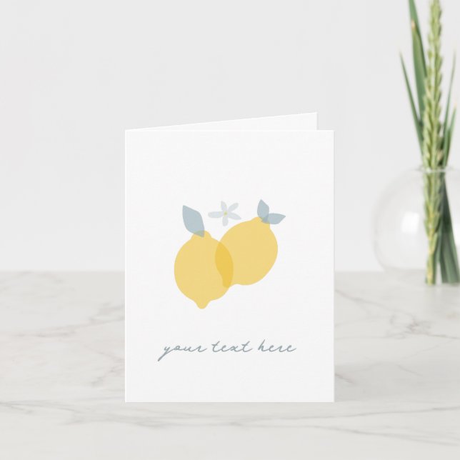 Modern Pastel Citrus Lemons  Card (Front)