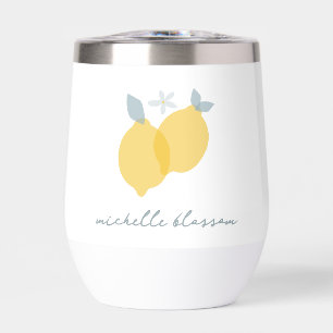 Modern Pastel Citrus Lemons Pattern Custom Name
