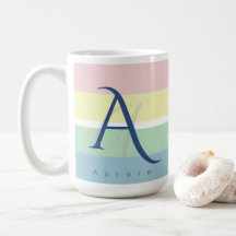 Modern Pastel Colour Block Initial & Custom Name