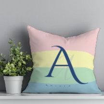 Modern Pastel Colour Block Initial & Custom Name