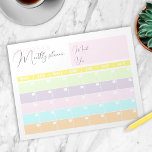 Modern Pastel Coloured Calendar Monthly Planner  Notepad<br><div class="desc">With this personalised pastel coloured monthly planner notepad,  you can keep track of every important task you have for the month. The design consists of a monthly calendar in which you can enter the month,  year and date in the corresponding blank field. The text is fully customisable.</div>