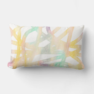 modern pastel colours abstract  painted design art lumbar cushion