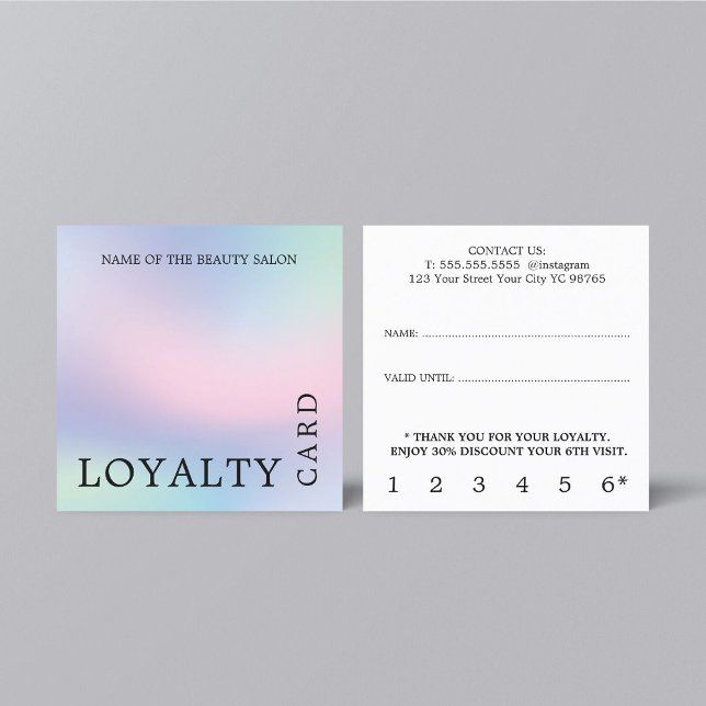 Modern Pastel Colours Beauty Salon Loyalty Card (Creator Uploaded)