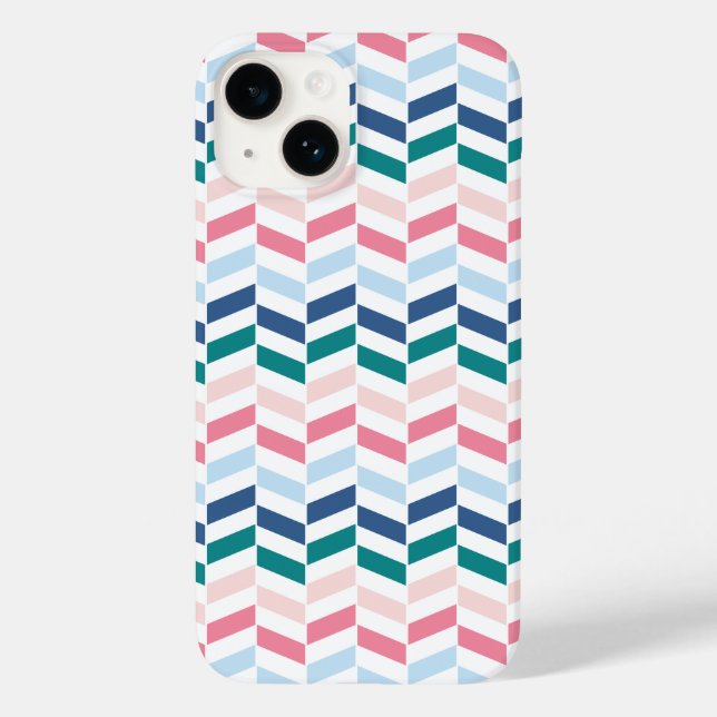Modern Pastel Colours Geometric Chevron Monogram A Case-Mate iPhone Case (Back)