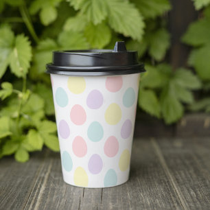 Modern Pastel Egg Pattern Happy Easter Paper Cups