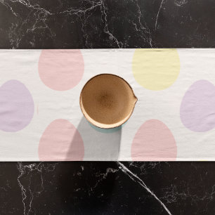 Modern Pastel Egg Pattern   Happy Easter Short Table Runner