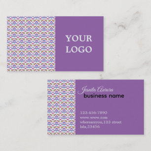 Modern Pastel Ethnic Geometric Diamond Pattern Business Card