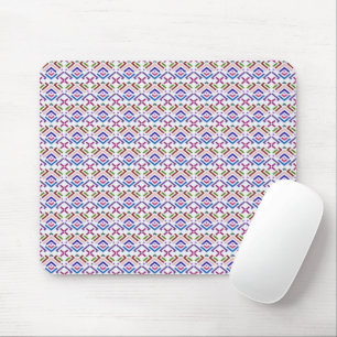 Modern Pastel Ethnic Geometric Diamond Pattern Mouse Pad
