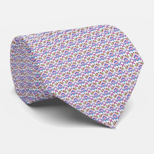 Modern Pastel Ethnic Geometric Diamond Pattern Tie