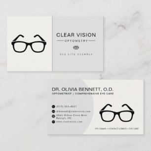 Modern Pastel Eyeglasses Optometrist Business Card
