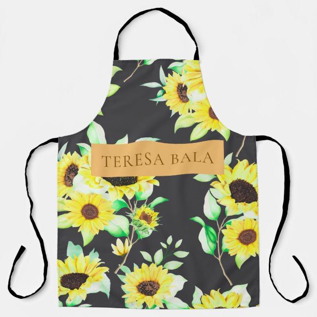 Modern Pastel Floral Personalised Gift Apron (Front)