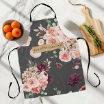 Modern Pastel Flowers & Kraft Personalised Gift Apron<br><div class="desc">Modern Pastel Flowers & Kraft Personalised Gift</div>