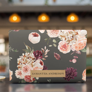 Modern Pastel Flowers & Kraft Personalised Gift HP Laptop Skin