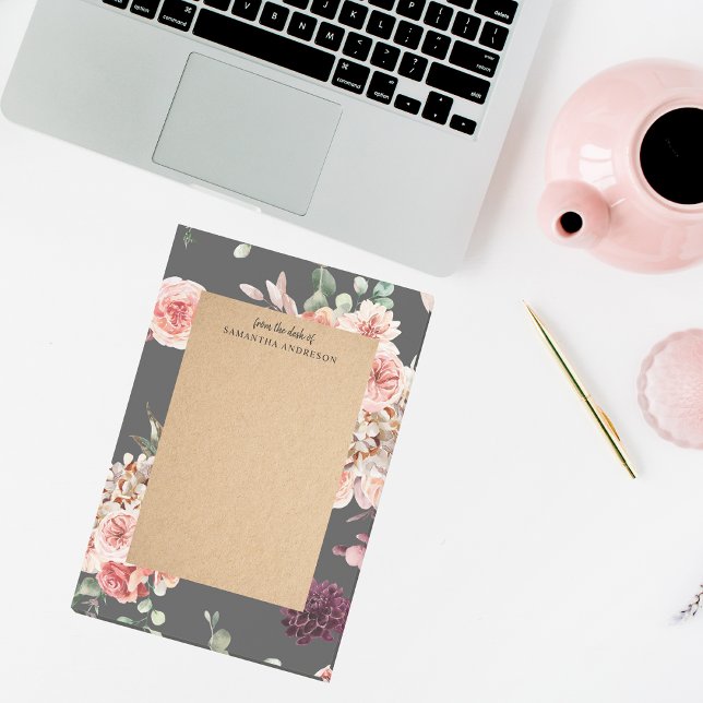 Modern Pastel Flowers & Kraft Personalised Gift Post-it Notes (Creator Uploaded)