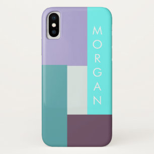 modern pastel geometric monogram Case-Mate iPhone case