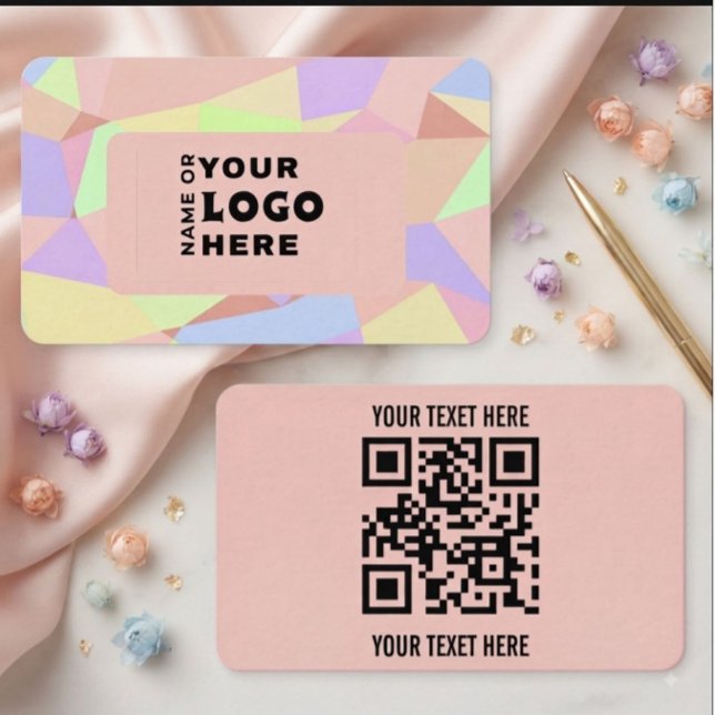 Modern Pastel Geometric QR Code Business Card (Creator Uploaded)