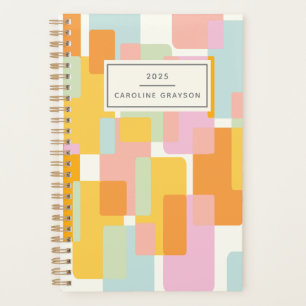 Modern Pastel Geometric Shapes Personalised Planner