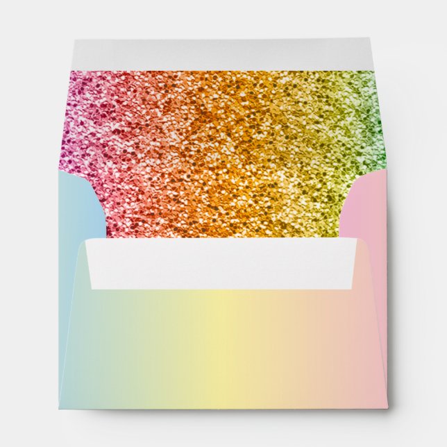 Modern Pastel & Glitter Party  Envelope (Back (Bottom))