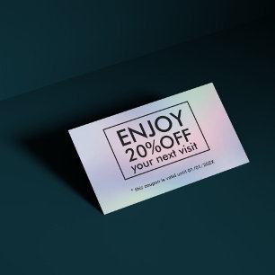 Modern Pastel Gradient Bold Salon Discount Card