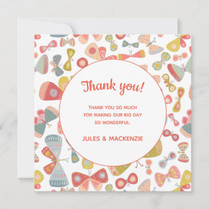 Modern Pastel Graphic Butterfly Pattern Thank You