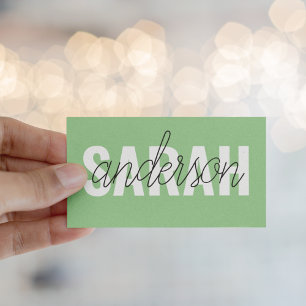 Modern Pastel Green Beauty Personalised You Name Business Card