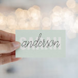 Modern Pastel Green Beauty Personalised You Name Business Card<br><div class="desc">Modern Pastel Green Beauty Personalised You Name</div>
