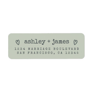 Modern Pastel Green Wedding Return Address