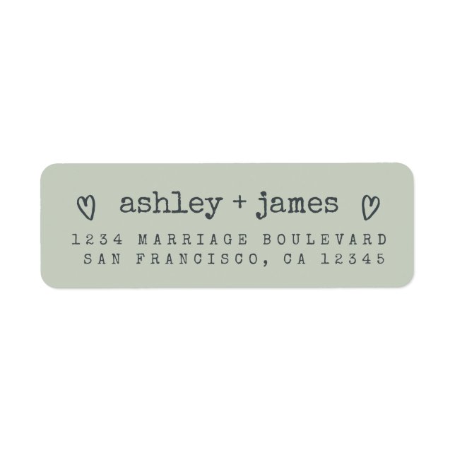 Modern Pastel Green Wedding Return Address (Front)