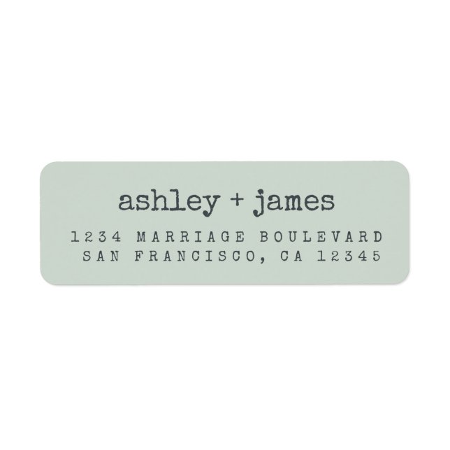 Modern Pastel Green Wedding Return Address Label (Front)